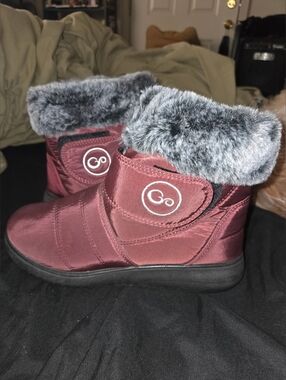 Aomigoct Women Winter Snow Boots: Fur Lined Slip On Waterproof Size 38 (7.5)